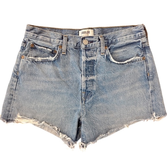 β¨ AGOLDE Parker Denim Shorts | Light Wash | size 27 - Picture 3 of 7